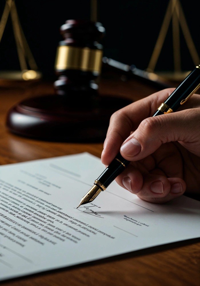 Notary public verifying a passport to create a certified true copy of an original document.