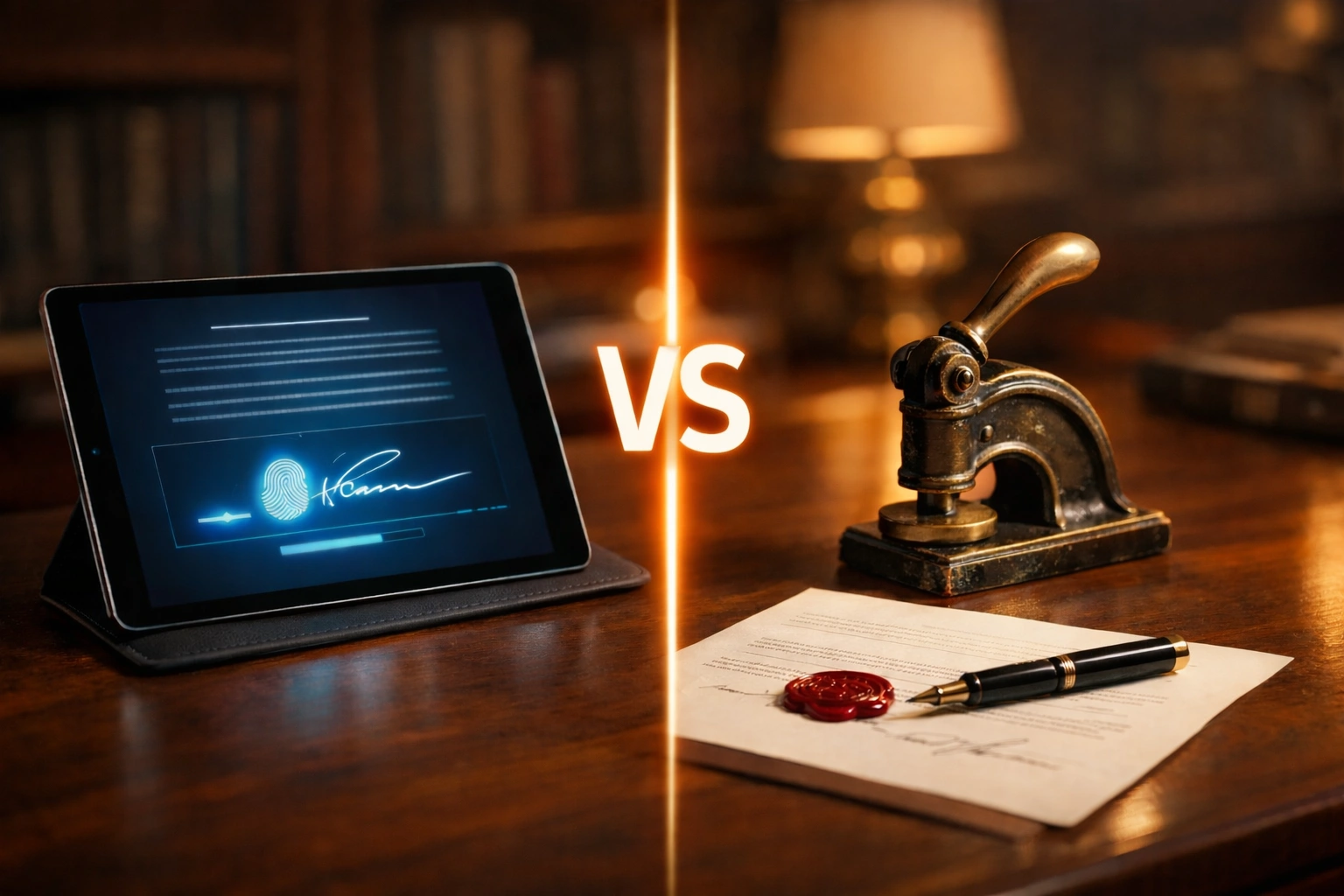 Comparison graphic: traditional solicitor vs online notary uk speed.