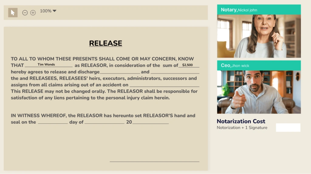 Step-by-step flowchart illustrating the Notrexon online notarization process from upload to final download.