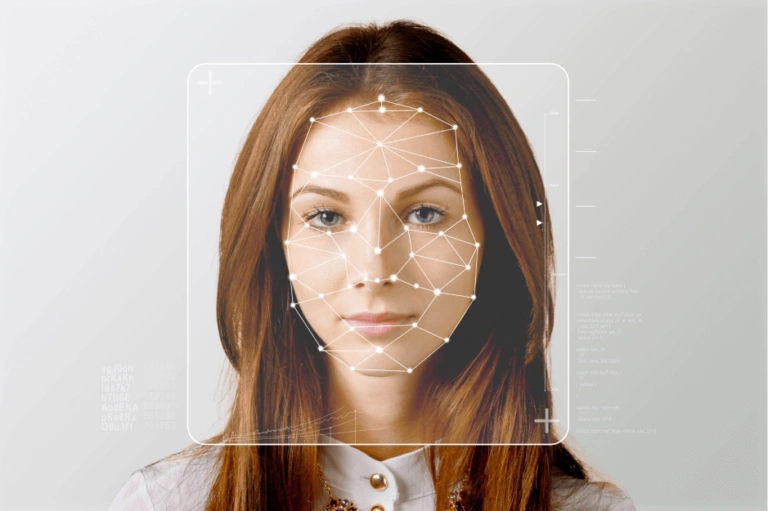 Smartphone screen performing a biometric facial ID check to verify signer identity securely.